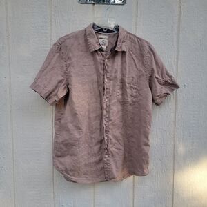 Panama Jack Men's 100% Linen Button Up  Shirt Beige Size Large
